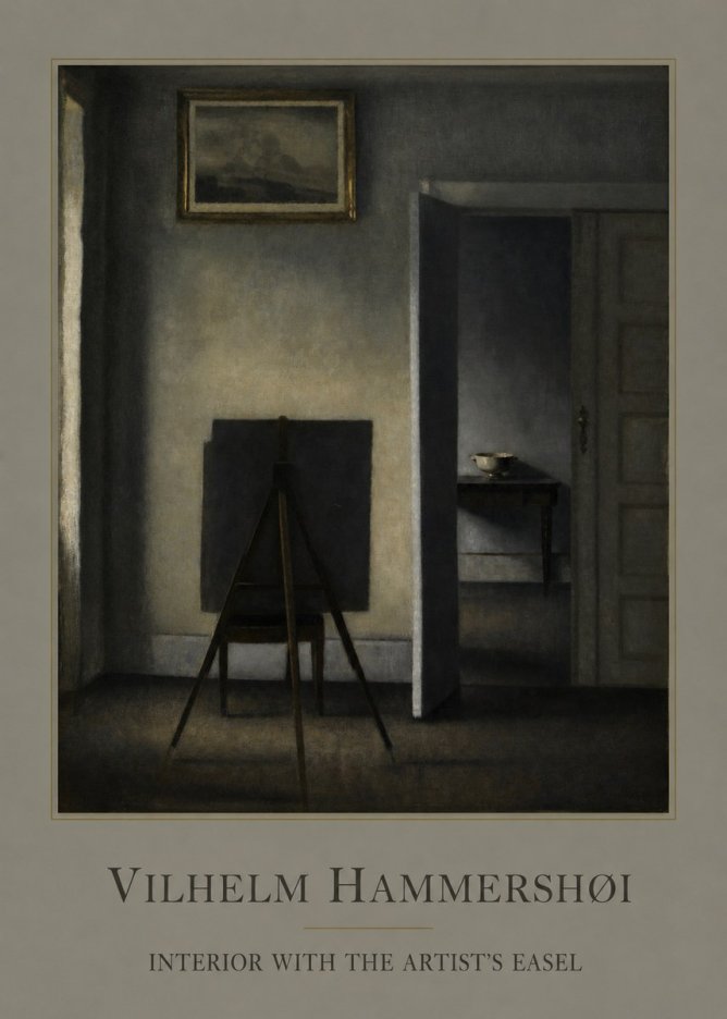 Vilhelm Hammershøi Interior with the Artist's Easel I No1 - Poszter