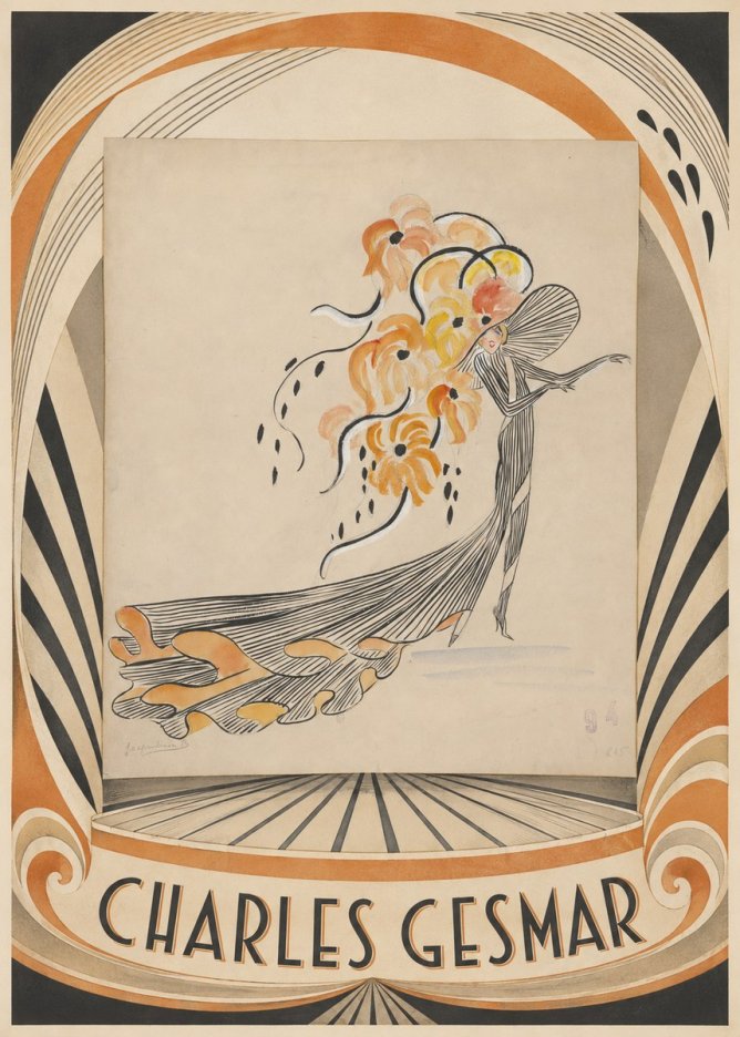 Charles Gesmar Lady with Floral Headdress No4 - Poszter