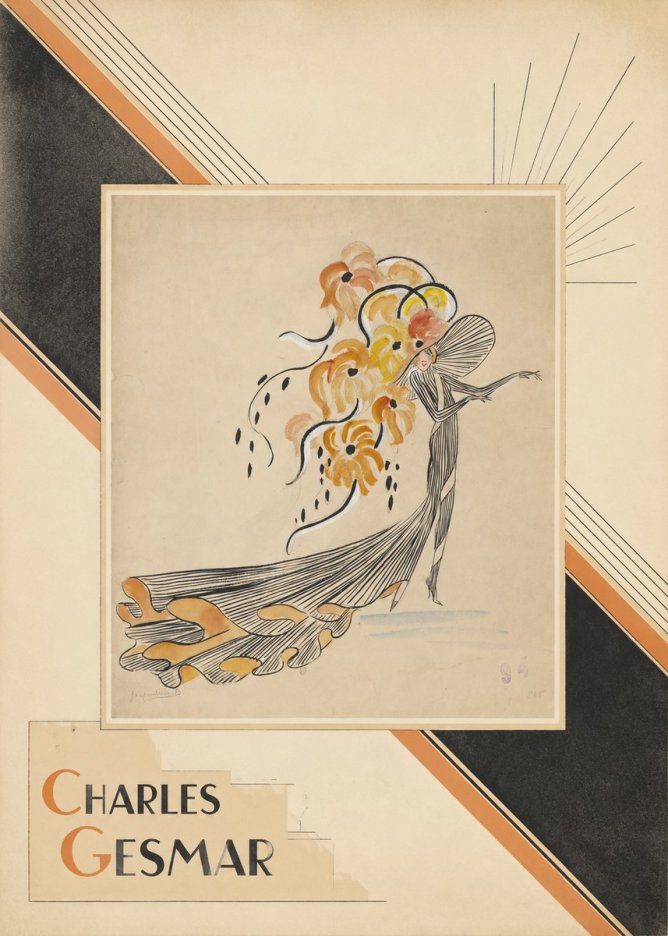 Charles Gesmar Lady with Floral Headdress No6 - Poszter
