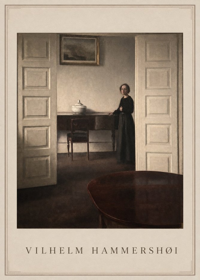 Vilhelm Hammershøi Interior with a Standing Woman No1 - Poszter