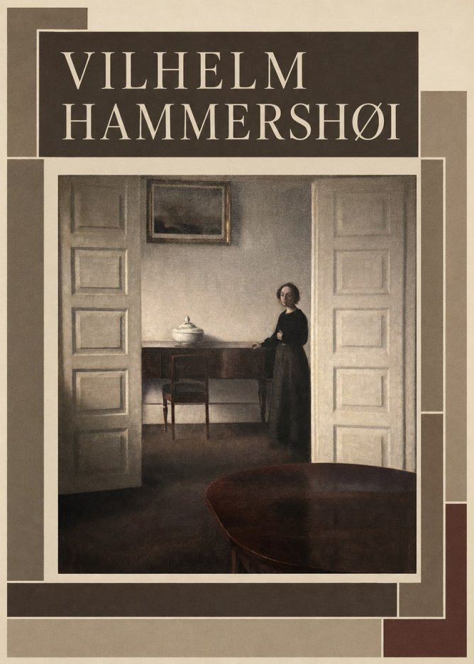 Vilhelm Hammershøi Interior with a Standing Woman No3 - Poszter