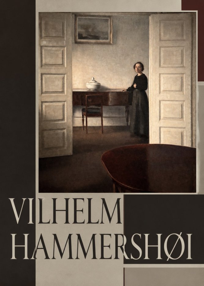 Vilhelm Hammershøi Interior with a Standing Woman No5 - Poszter