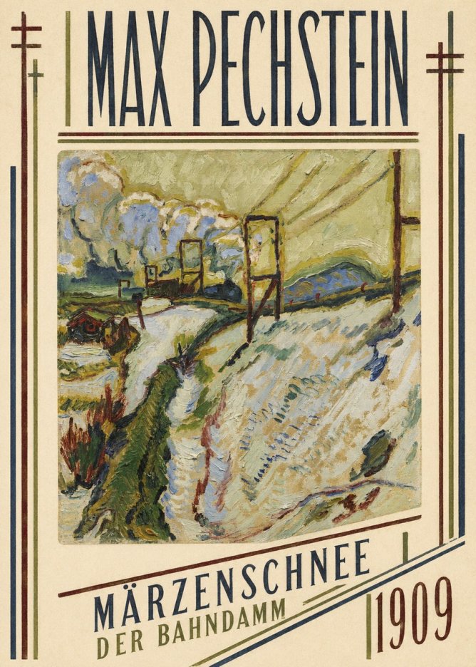 Max Pechstein Märzenschnee (Der Bahndamm) 1909 No5 - Poszter