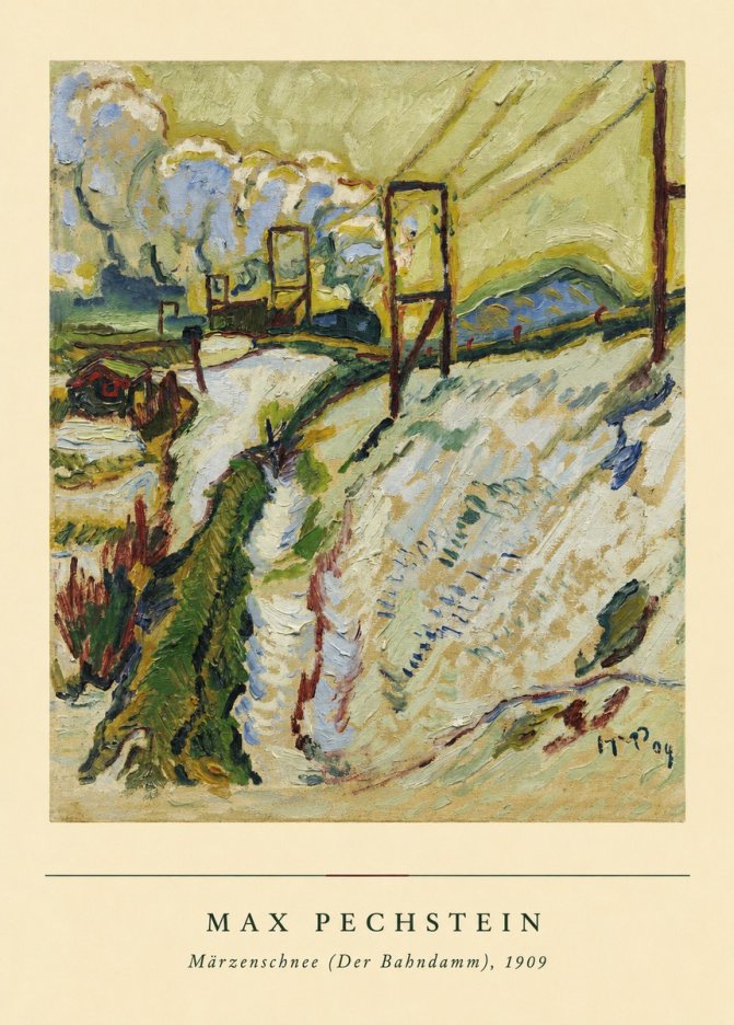 Max Pechstein Märzenschnee (Der Bahndamm) 1909 No6 - Poszter