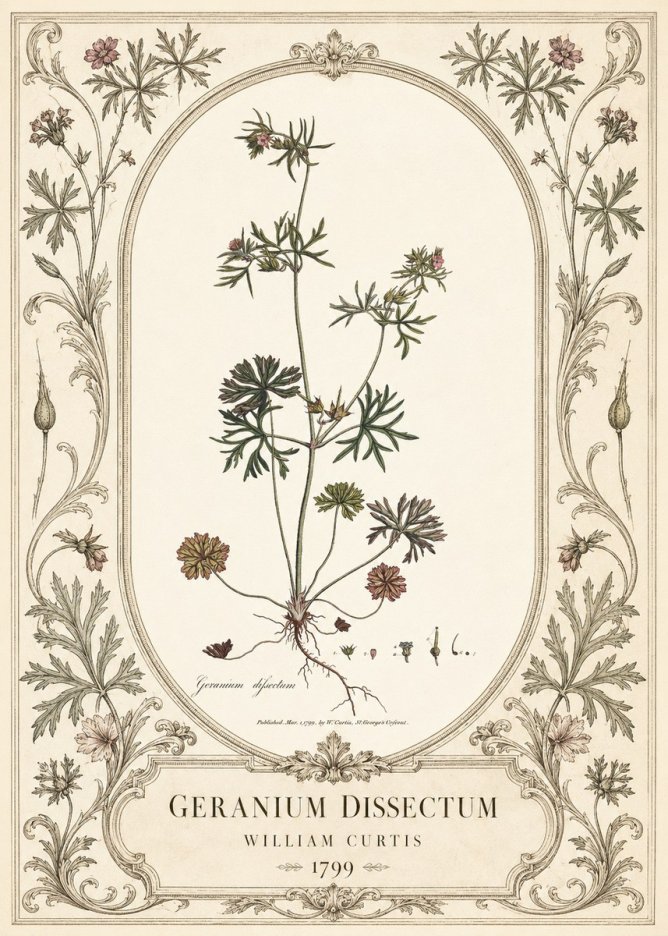 William Curtis Geranium Dissectum I No3 - Poszter