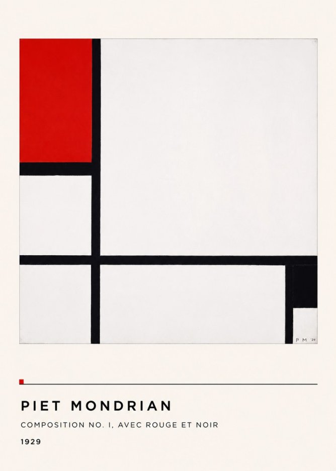 Piet Mondrian Composition No. I, Avec Rouge Et Noir No4 - Poszter