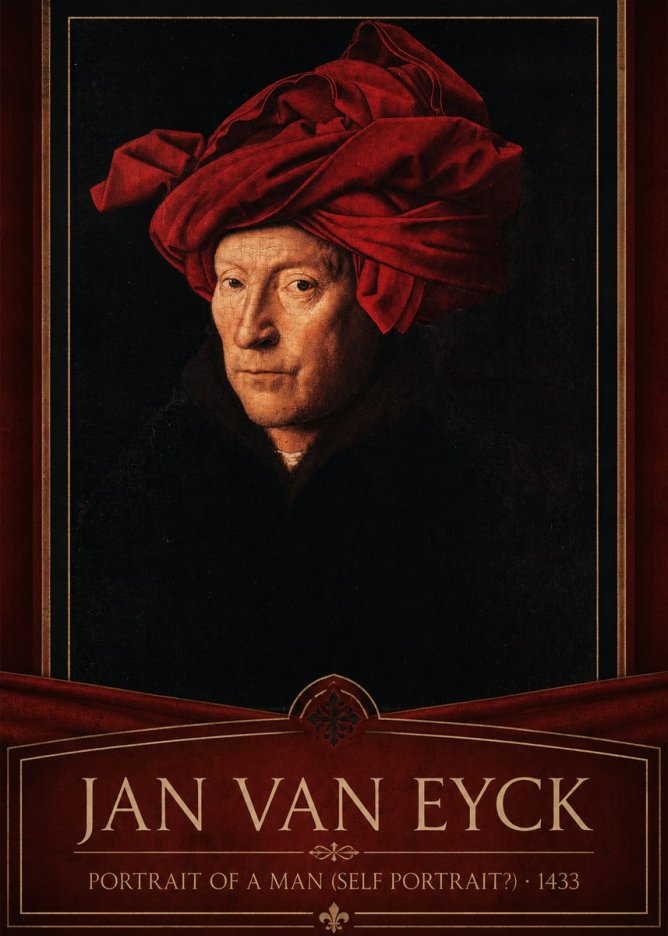 Jan van Eyck Portrait of a Man (Self Portrait?) No6 - Poszter