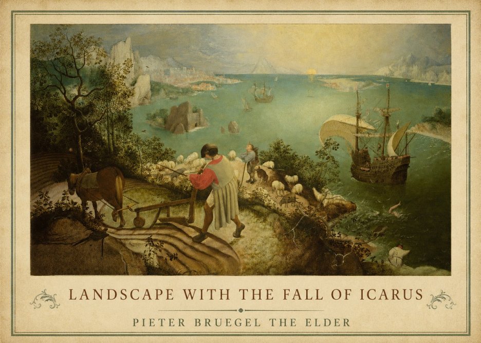 Pieter Bruegel Landscape with the Fall of Icarus II No1 - Poszter