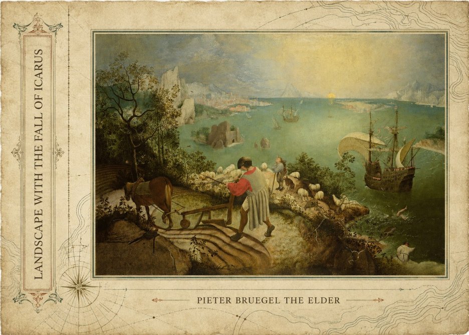 Pieter Bruegel Landscape with the Fall of Icarus II No2 - Poszter