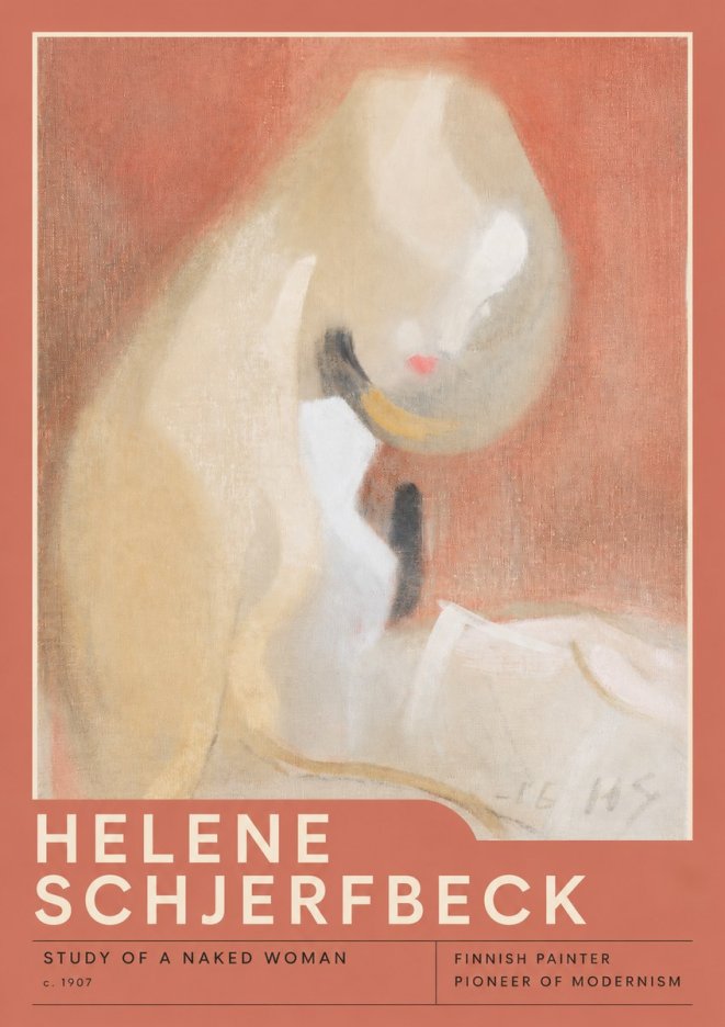 Helene Schjerfbeck Study of a Naked Woman No2 - Poszter