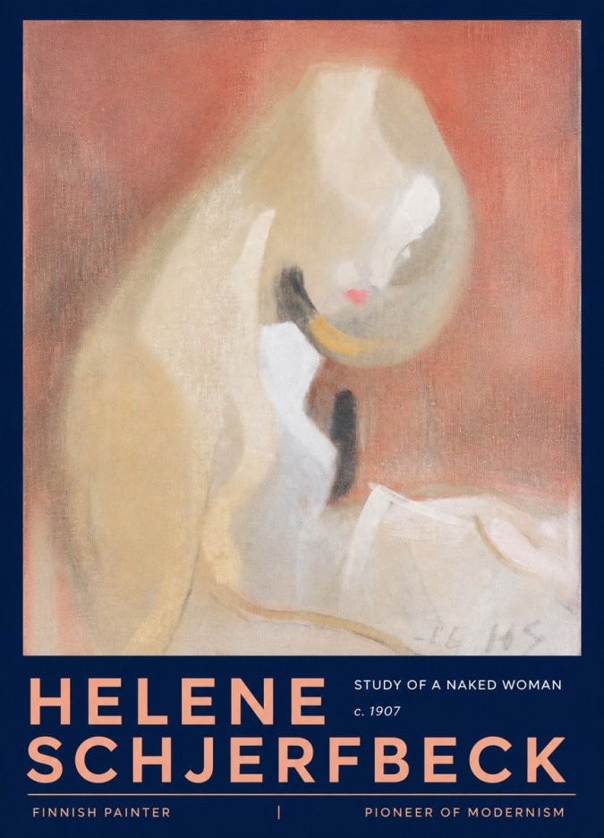 Helene Schjerfbeck Study of a Naked Woman No3 - Poszter
