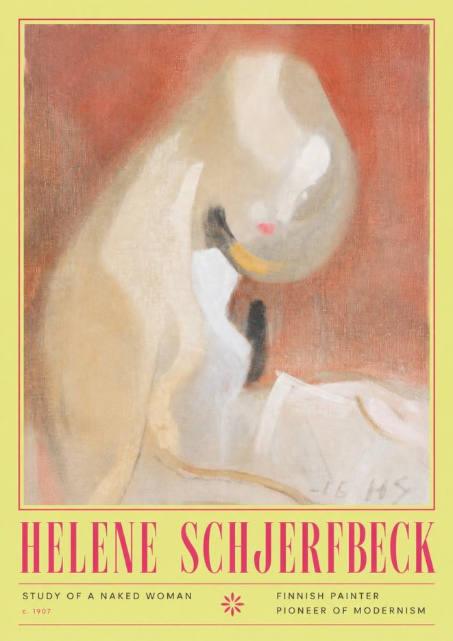 Helene Schjerfbeck Study of a Naked Woman No4 - Poszter