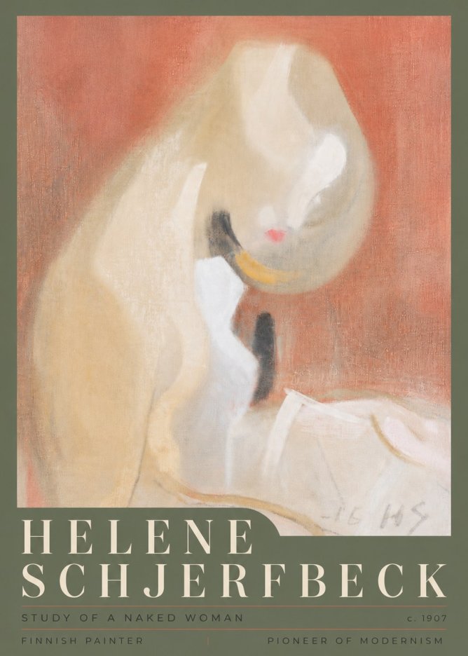 Helene Schjerfbeck Study of a Naked Woman No5 - Poszter