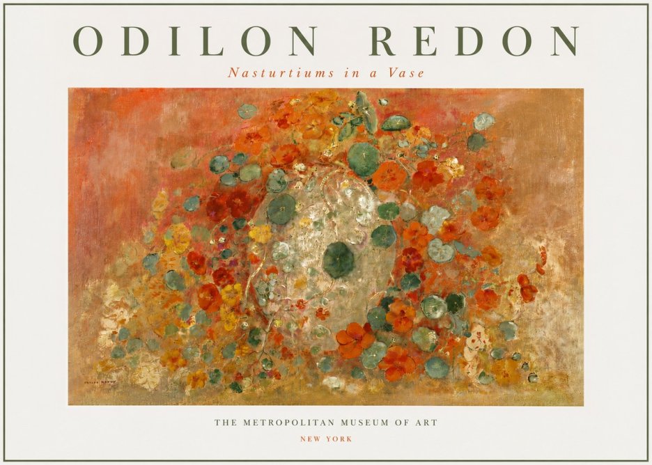 Odilon Redon Nasturtiums in a Vase No3 - Poszter