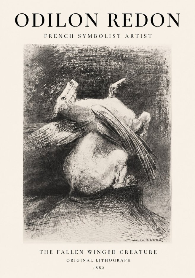 Odilon Redon The Fallen Winged Creature No1 - Poszter