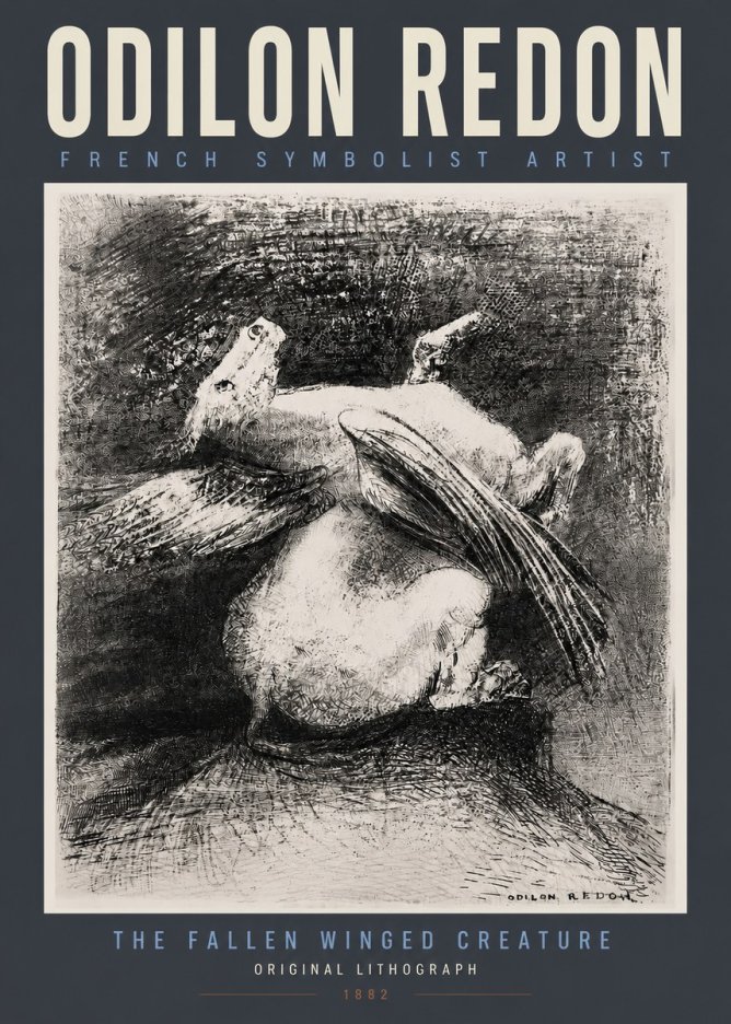 Odilon Redon The Fallen Winged Creature No2 - Poszter