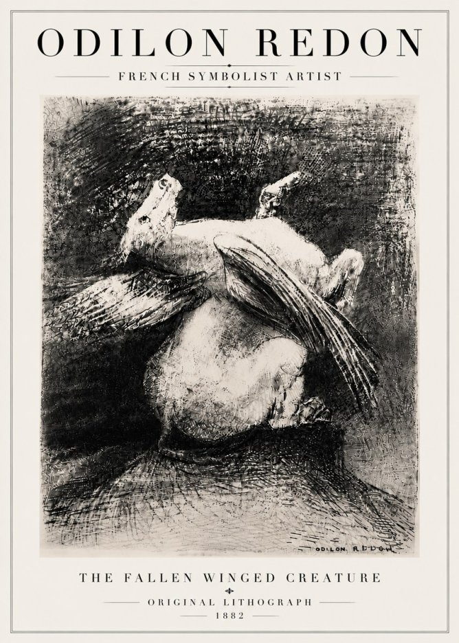 Odilon Redon The Fallen Winged Creature No6 - Poszter