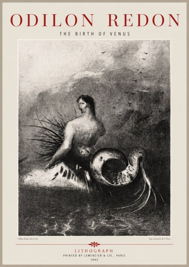 Odilon Redon The Birth of Venus No3 - Poszter