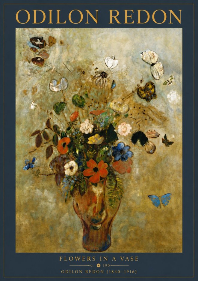 Odilon Redon Flowers in a Vase I No6 - Poszter