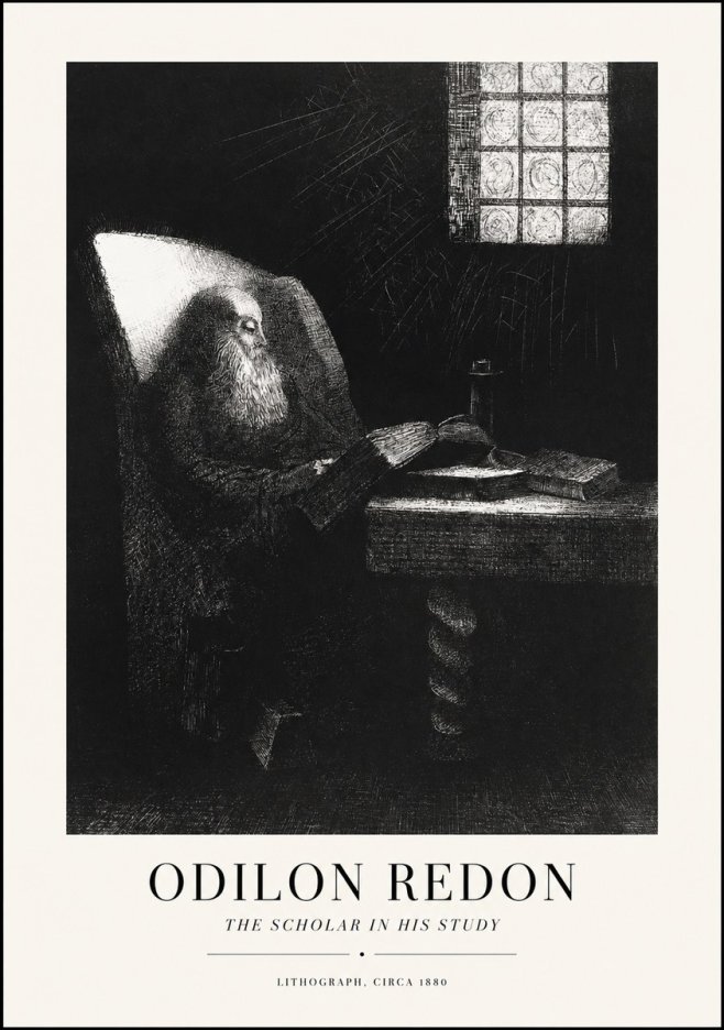Odilon Redon The Scholar in His Study No1 - Poszter