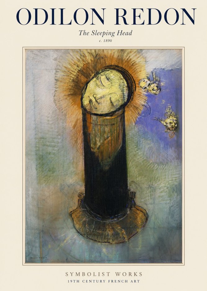 Odilon Redon The Sleeping Head No1 - Poszter