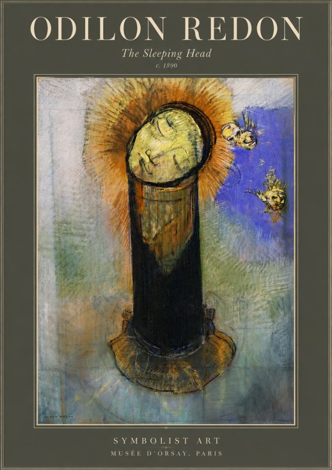 Odilon Redon The Sleeping Head No4 - Poszter