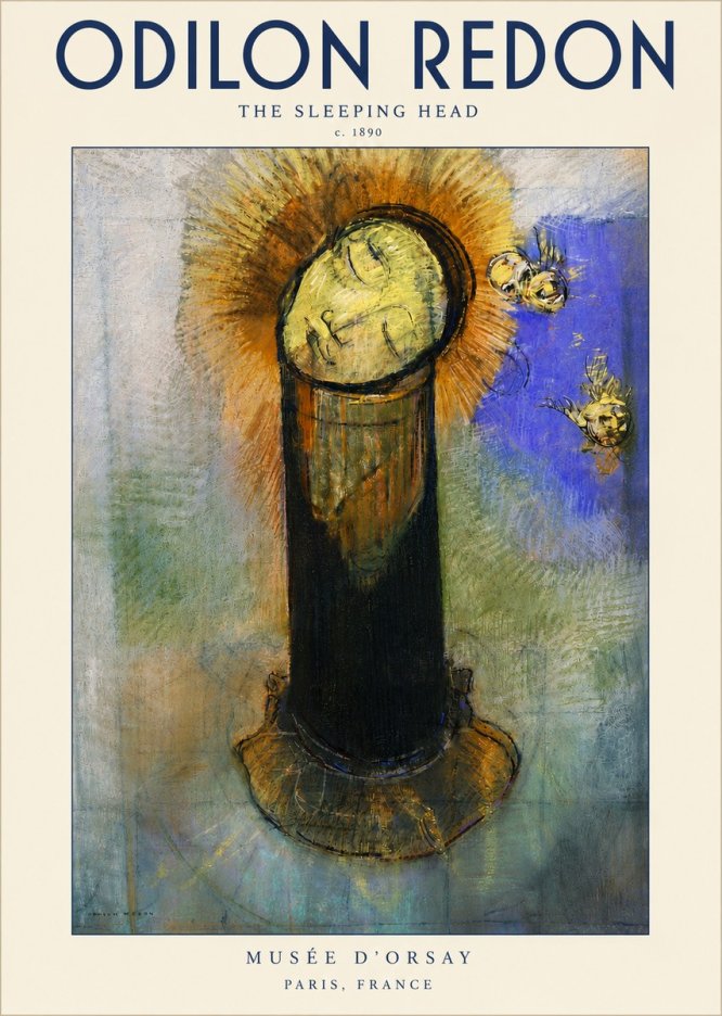 Odilon Redon The Sleeping Head No5 - Poszter