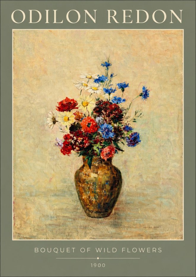Odilon Redon Bouquet of Wild Flowers I No2 - Poszter