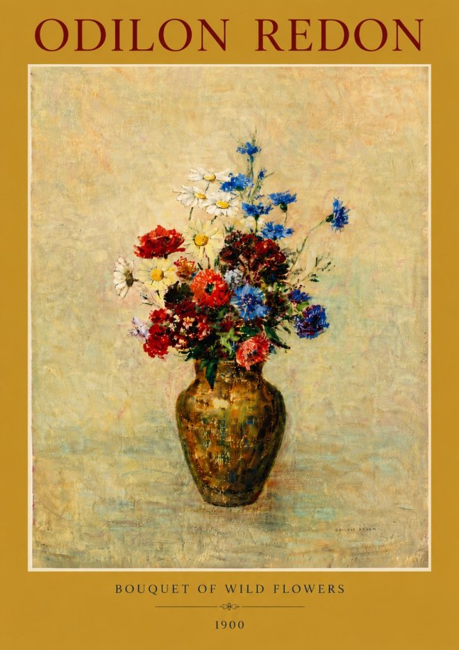 Odilon Redon Bouquet of Wild Flowers I No6 - Poszter