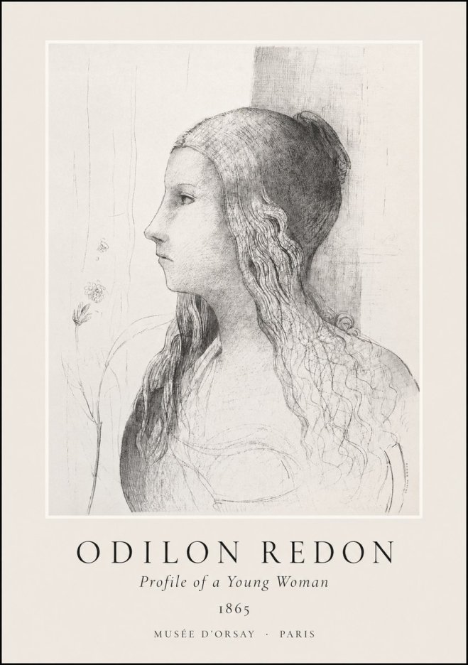 Odilon Redon Profile of a Young Woman No1 - Poszter