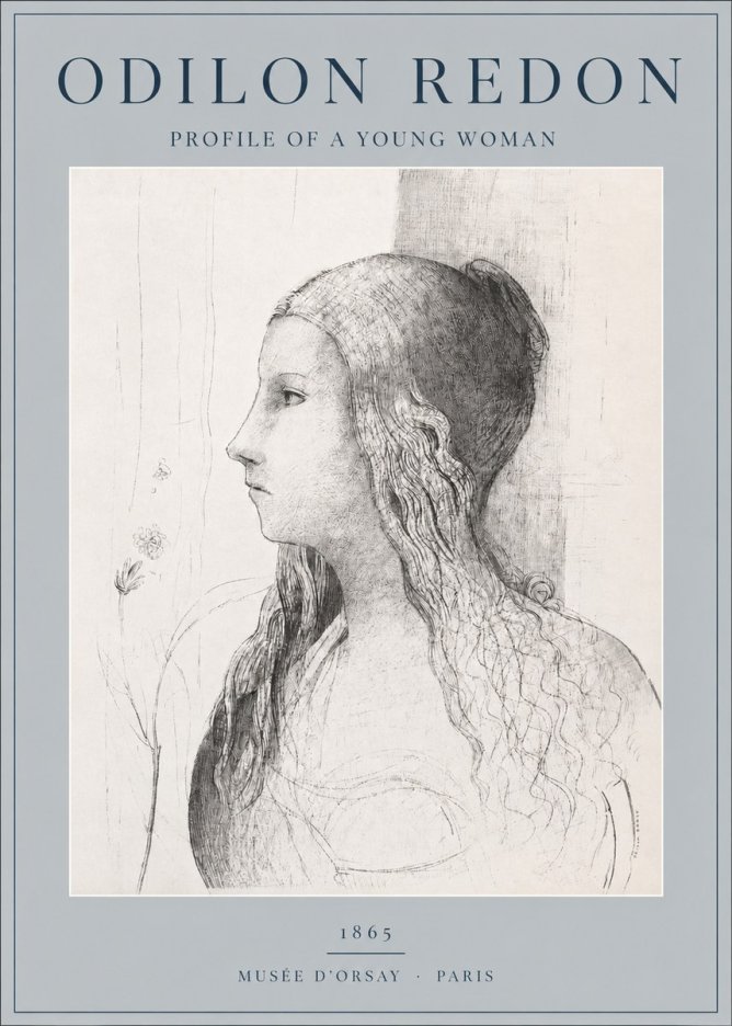 Odilon Redon Profile of a Young Woman No2 - Poszter