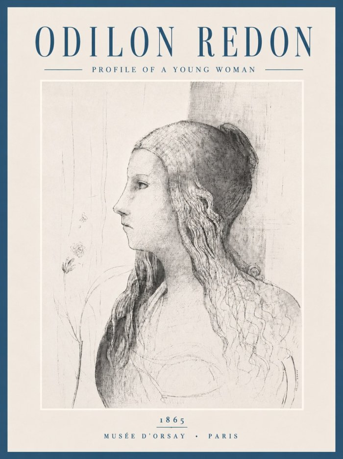 Odilon Redon Profile of a Young Woman No6 - Poszter