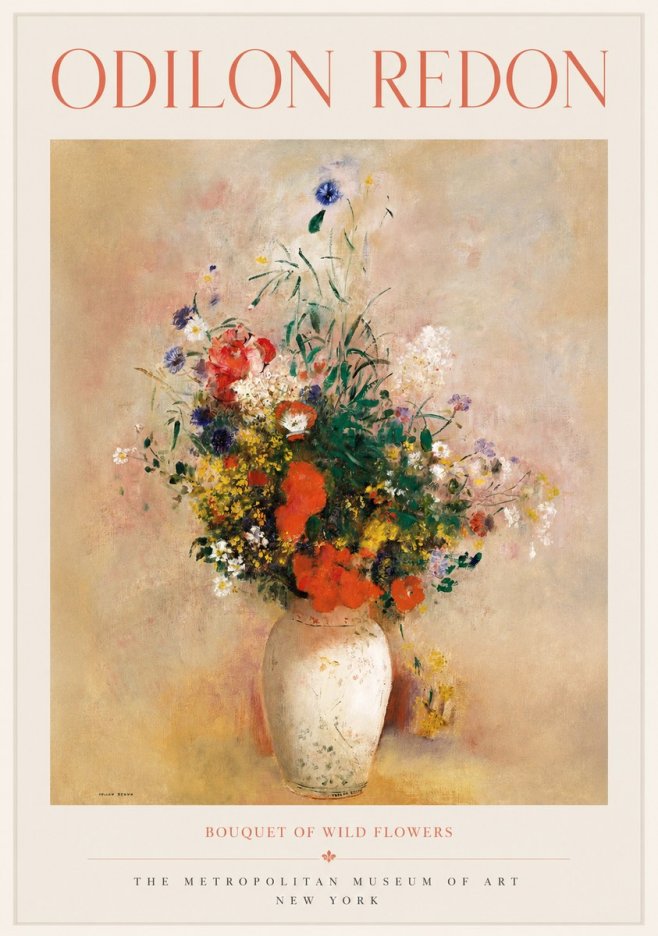 Odilon Redon Bouquet of Wild Flowers II No1 - Poszter