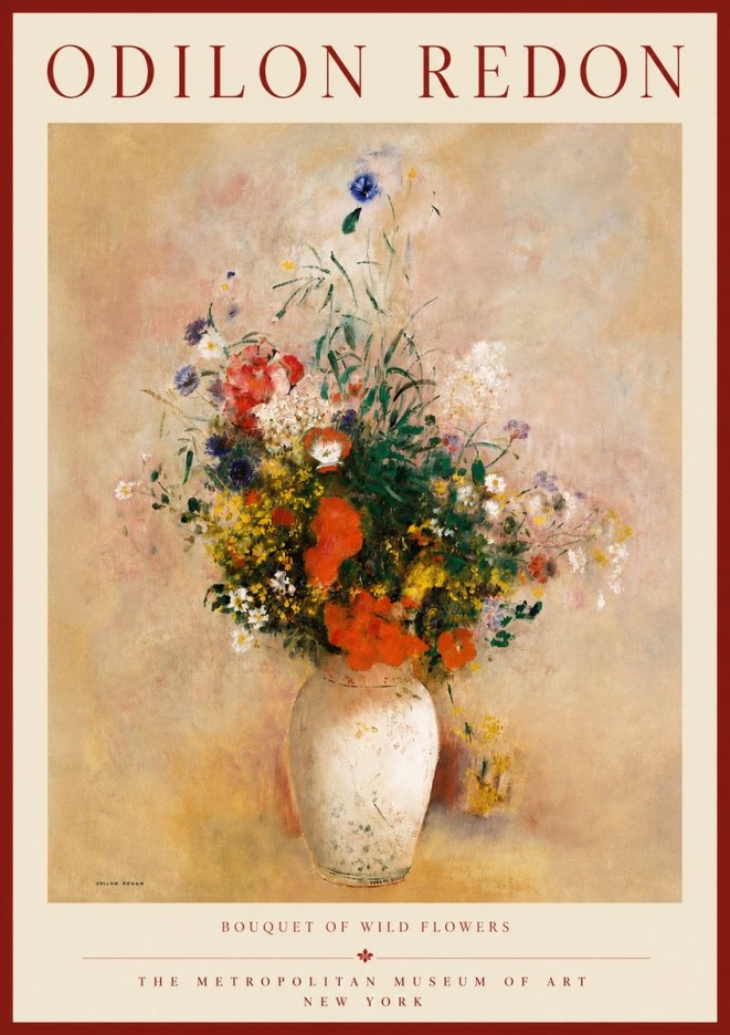 Odilon Redon Bouquet of Wild Flowers II No3 - Poszter