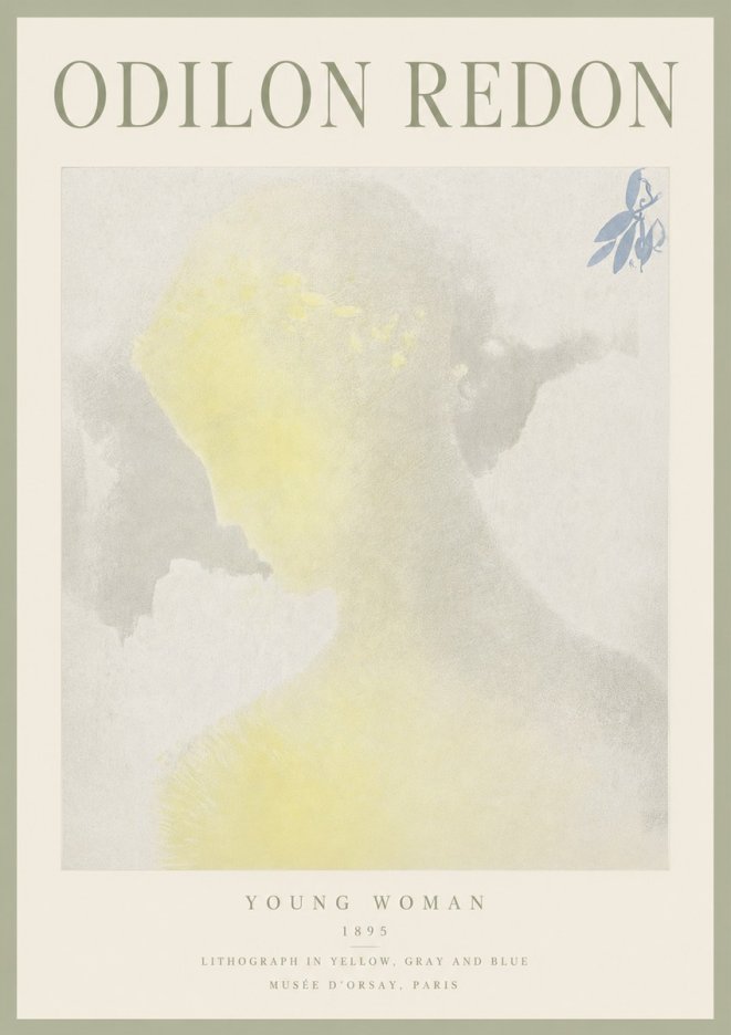 Odilon Redon Young Woman No3 - Poszter