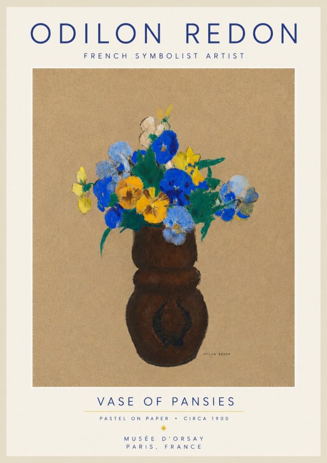 Odilon Redon Vase of Pansies No5 - Poszter