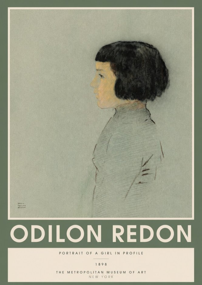 Odilon Redon Portrait of a Girl in Profile No2 - Poszter