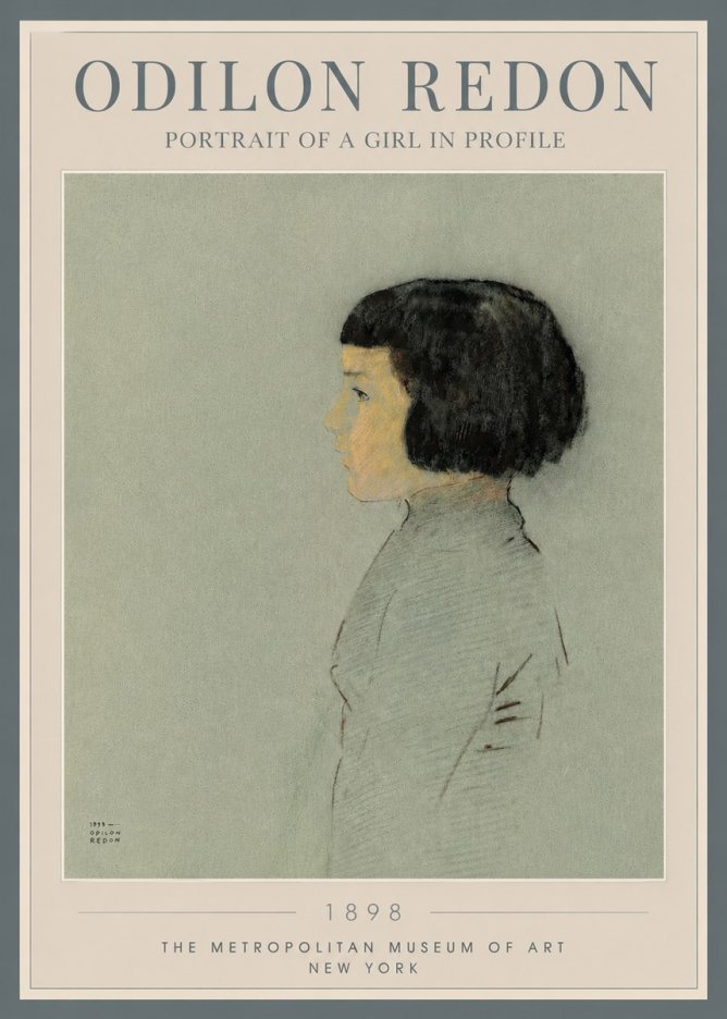 Odilon Redon Portrait of a Girl in Profile No3 - Poszter