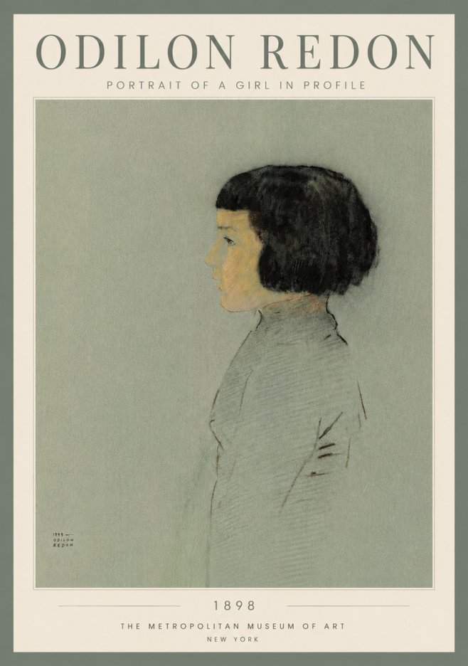 Odilon Redon Portrait of a Girl in Profile No4 - Poszter