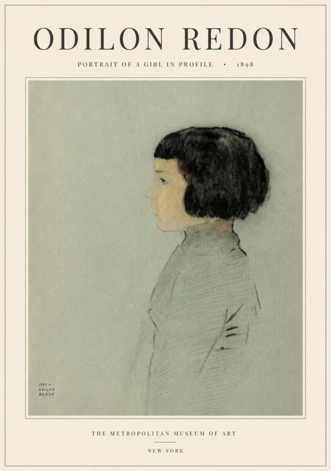 Odilon Redon Portrait of a Girl in Profile No5 - Poszter