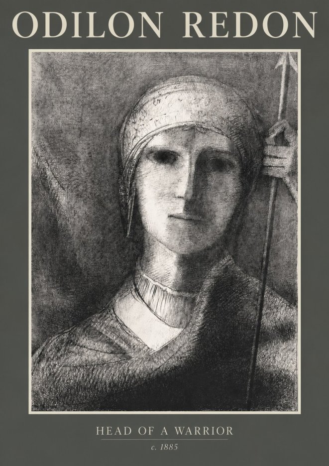 Odilon Redon Head of a Warrior No2 - Poszter
