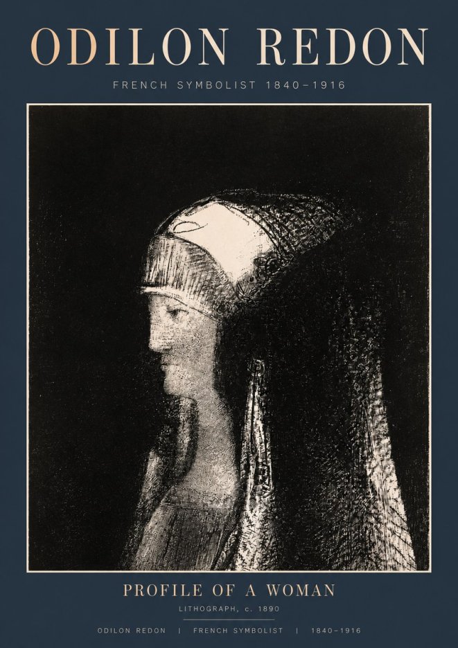 Odilon Redon Profile of a Woman No2 - Poszter