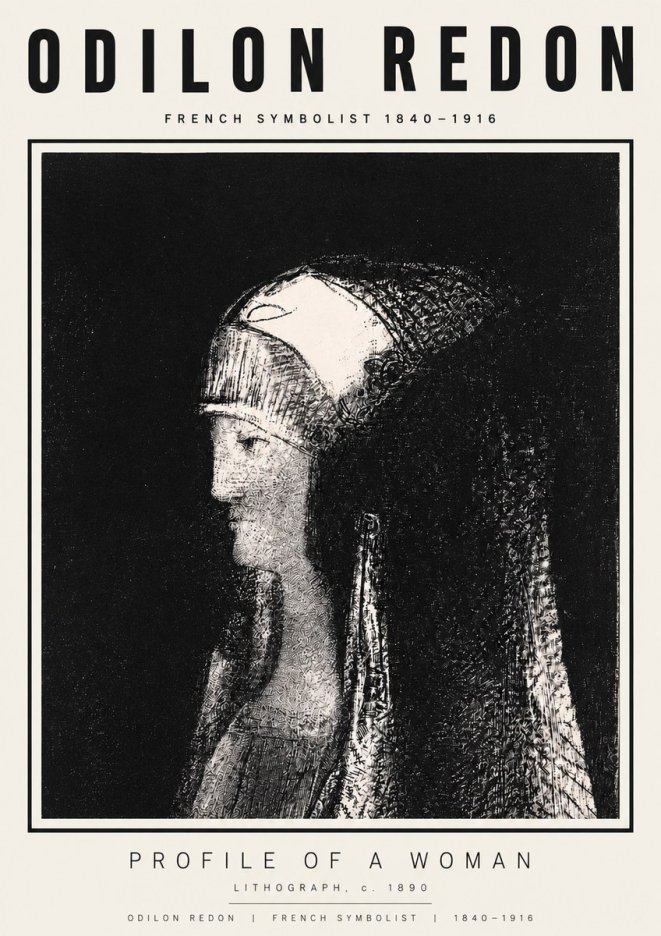 Odilon Redon Profile of a Woman No3 - Poszter