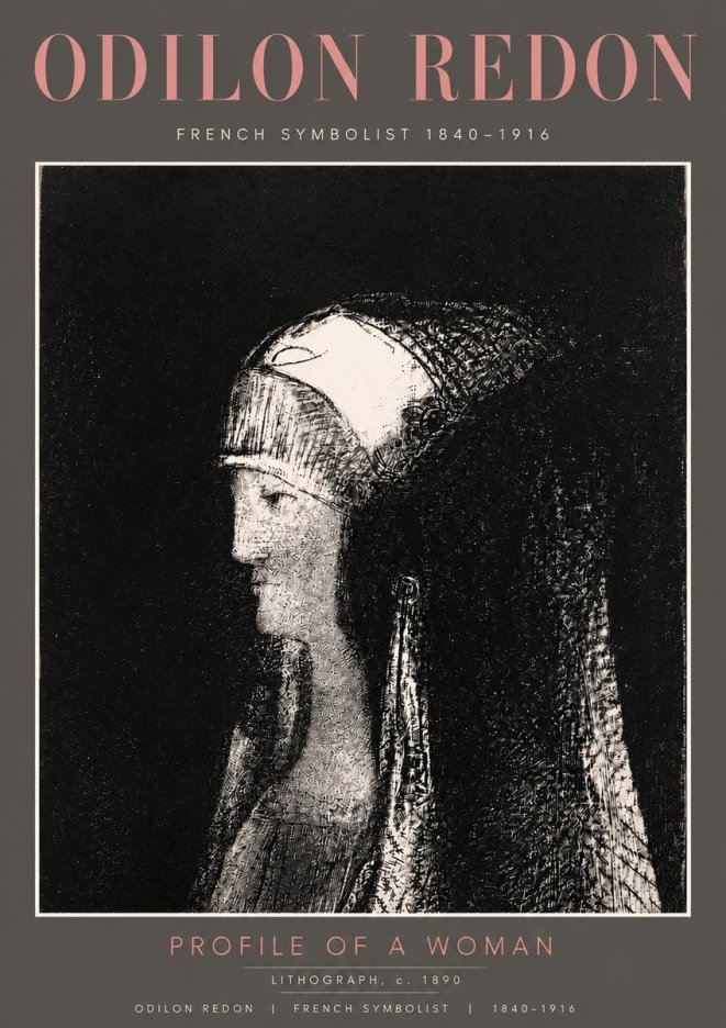 Odilon Redon Profile of a Woman No4 - Poszter