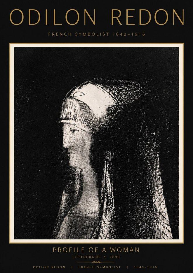 Odilon Redon Profile of a Woman No6 - Poszter