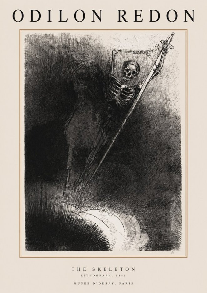 Odilon Redon The Skeleton No1 - Poszter