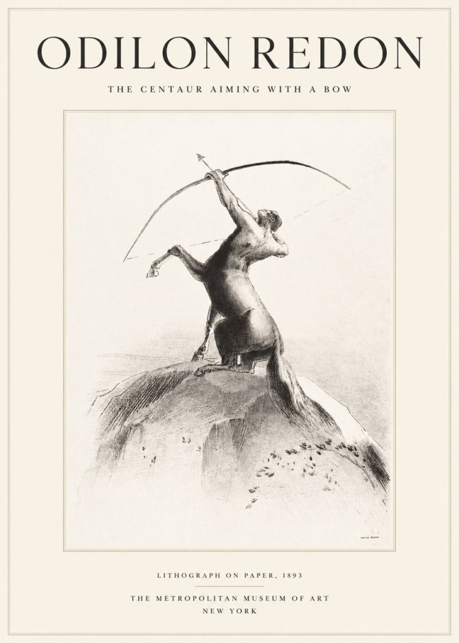 Odilon Redon The Centaur Aiming with a Bow No1 - Poszter