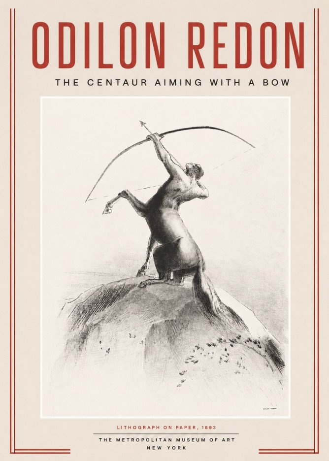 Odilon Redon The Centaur Aiming with a Bow No2 - Poszter