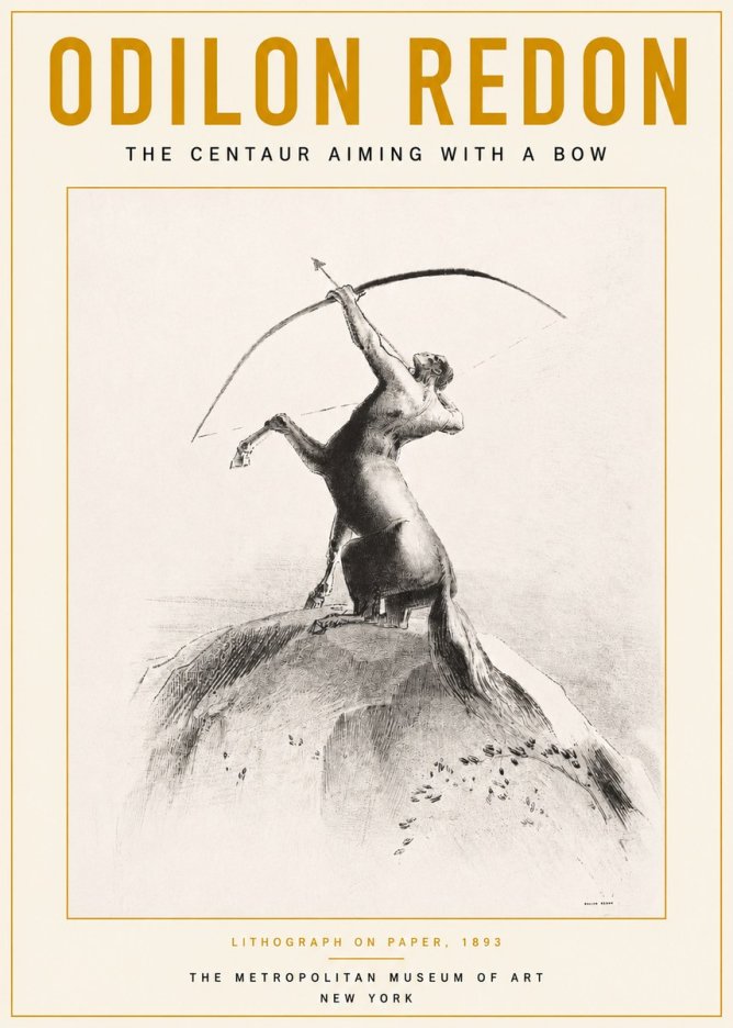 Odilon Redon The Centaur Aiming with a Bow No3 - Poszter
