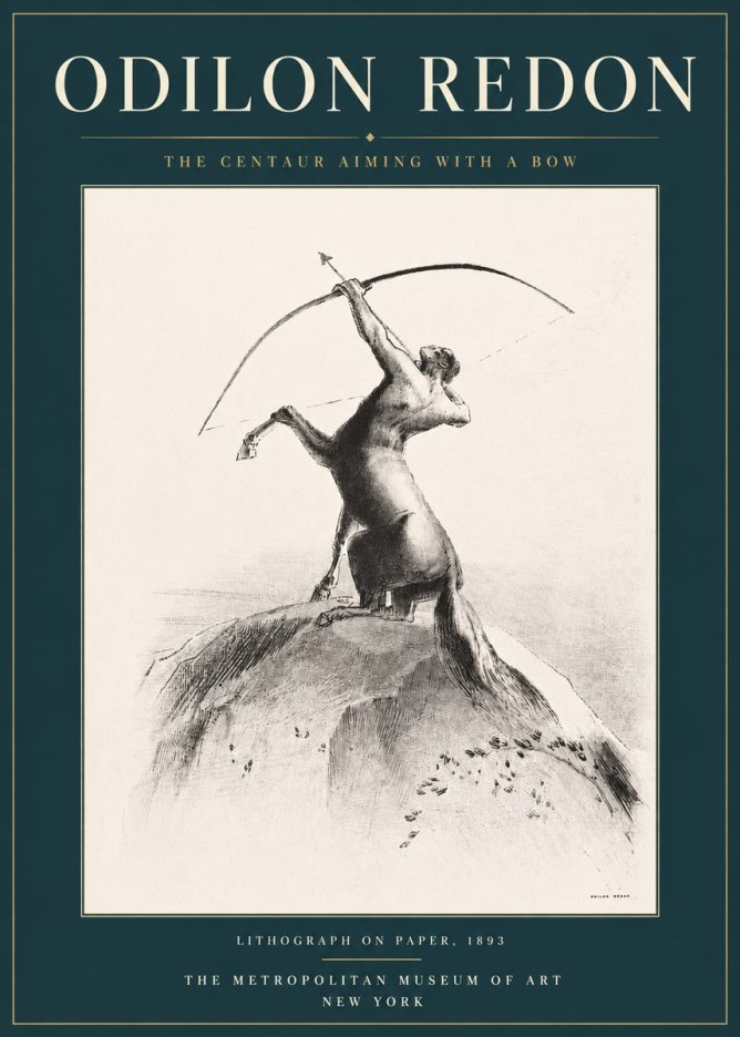 Odilon Redon The Centaur Aiming with a Bow No4 - Poszter
